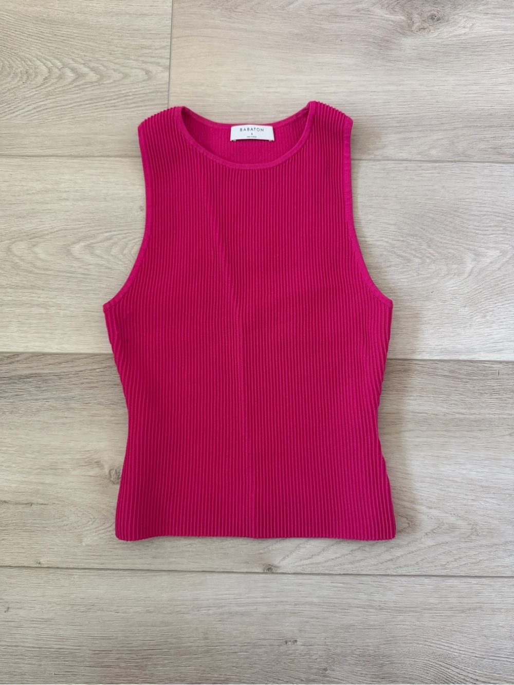 Aritzia Babaton Sculpt Knit Tank Pink